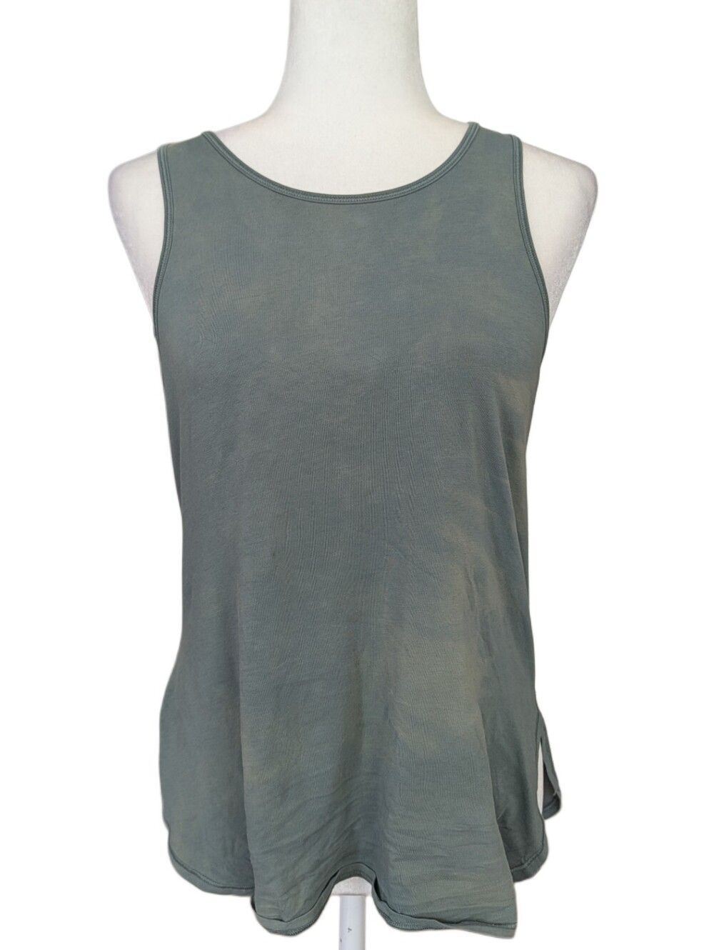 Lululemon Womens Juniper Green Hit The Stride Pima Cotton Tank Top Size Small